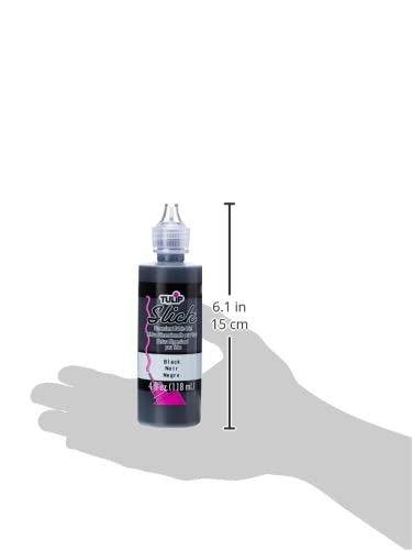 TULIP Dimensional Fabric Paint 41401 Dfpt 4Oz Slick Black, 4 Fl Oz (Pack of 1), Packaging may vary