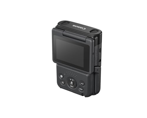 Canon PowerShot V10 Camera, Content Creator Compact Vlogging Camera, Fixed 19mm Wide-Angle Lens, 4K Video, Face Detection, Built-in Microphone, Live Streaming, Built-in Stand, Black