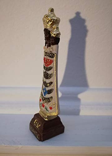 White Statue of Our Lady of Loreto - Hand Painted - Black Madonna and Christ - H 5,5 in