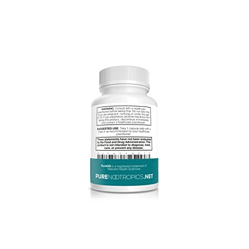 Pure Nootropics -PQQ (Pyrroloquinoline Quinone) 20mg Capsule | 60 Veg Caps Value Pack | Supports Mitochondrial Function & REDOX (Reduction-Oxidation)