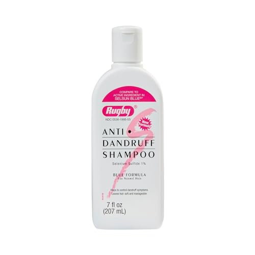 Rugby Selenium Sulfide Anti-Dandruff Shampoo - Blue Formula for Normal Hair - 7 Oz