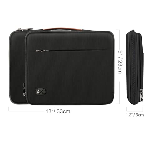 FINPAC 12.9-13 Inch Tablet Laptop Sleeve Case, Briefcase Shoulder Bag for MacBook Pro 14, MacBook Air 13.6, iPad Pro 13 (M4), iPad Air 13 (M2), MacBook Air 13, MacBook Pro 13 2016-2023, Black