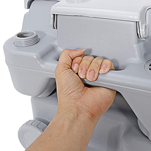 Saturnpower 6.6 Gallon Portable Toilet, Flush Porta Potty, High Density Polyethylene Density Polyethylenewith Detachable Tank for Camping, RV, Boating, Trips and Other Recreational Activities