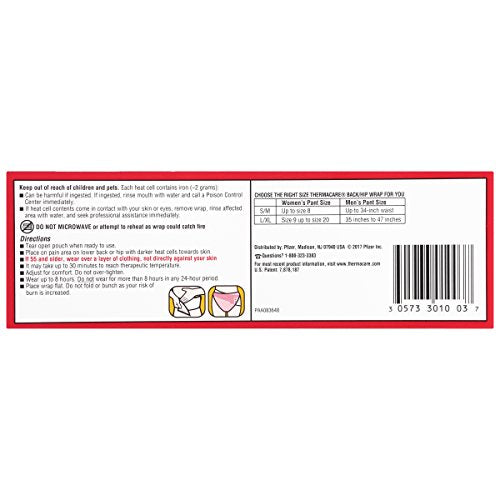 Thermacare Heat Wraps Lower Back & Hip, L-XL
