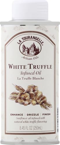La Tourangelle, White Truffle Oil, Complex Gourmet Earthy Flavor for Drizzling over Pasta, Popcorn, Vegetables, Potatoes, Soup and More, 8.45 fl oz