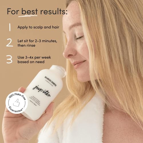 Jupiter Anti Dandruff Shampoo For Women & Men - Physician-Formulated For Flaky, Itchy, Oily, Dry Scalp - Vegan, Sulfate Free - Color Safe & Paraben Free Anti-Dandruff Shampoo With Zinc - 9.5 fl oz