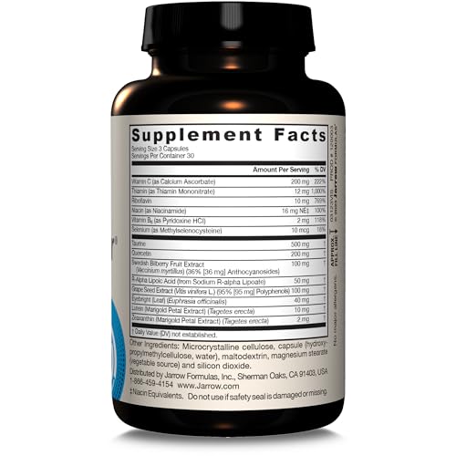 Jarrow Formulas Vision Optimizer, Dietary Supplement, Vision Complex, Supports Visual Function, 90 Capsules, Up to a 30 Day Supply