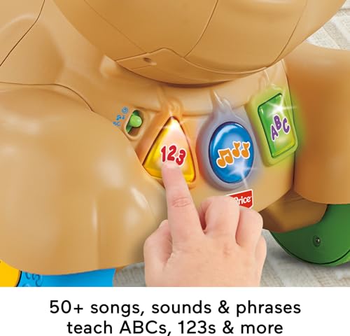 Fisher-Price Baby & Toddler Toy Laugh & Learn Stride-to-Ride Puppy Walker & Ride-On with Music Lights & Blocks for Infants Ages 9+ Months