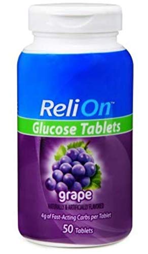 ReliOn Glucose Tablets Bundle of Fruit Punch, Tropical Fruit, Grape, Orange, and Raspberry