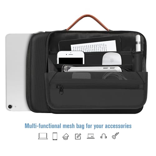FINPAC 12.9-13 Inch Tablet Laptop Sleeve Case, Briefcase Shoulder Bag for MacBook Pro 14, MacBook Air 13.6, iPad Pro 13 (M4), iPad Air 13 (M2), MacBook Air 13, MacBook Pro 13 2016-2023, Black