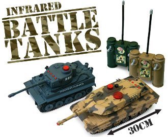 HQ iPlay RC Battling Tanks -Set of 2 Full Size Infrared Radio Remote Control Battle Tanks - RC Tanks