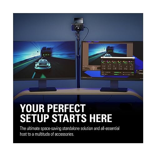 Elgato Master Mount L - Premium Desk Clamp with Pole extendable up to 125cm/49in and 1/4 inch Thread to Mount Lights,Cameras, and Microphones,perfect for Streaming, Videoconferencing and Studios,Black