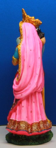 Pacific Giftware PTC 8 Inch Krishna and Radha Mythological Indian Statue Figurine