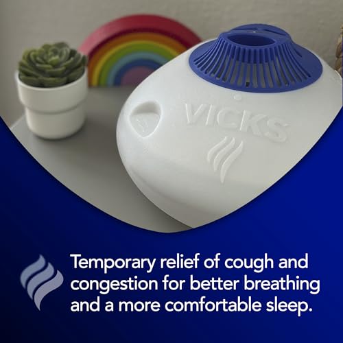 Vicks Warm Steam Vaporizer, Small to Medium Rooms, 1.5 Gallon Tank – Warm Mist Humidifier for Baby and Kids Rooms with Night Light, Works with Vicks VapoPads and VapoSteam