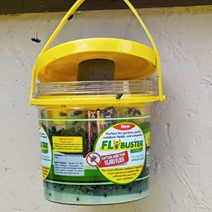Flybuster Fly Trap - Outdoor Living, Non-Toxic Fly Trap, Pest Control Trap, 1-Liter Compact Size