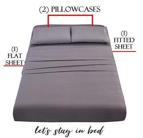 Elegant Comfort 1500 Premier Wrinkle & Fade Resistant Hotel Quality 4-Piece Bed Sheet Set Ultra Soft Luxurious Bed Sheet Set Includes Flat Sheet, Fitted Sheet and 2 Pillowcases
