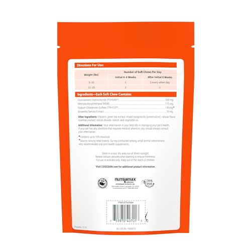 Nutramax Laboratories Cosequin Plus MSM & Boswellia Mini Sized Soft Chews