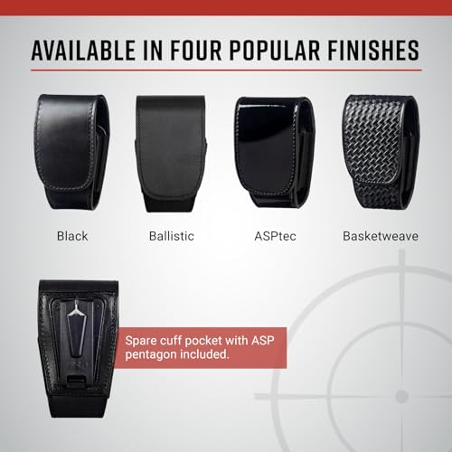 ASP, Inc. Double Handcuff Case Handcuffs, Police Gear for Duty Belt, Law Enforcement Gear, Tactical and Personal Defense Equipment, Security Guard Equipment, Handcuff Case for Duty Belt, Black Leather