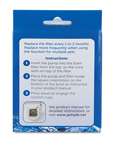 PetSafe Drinkwell Replacement Foam Filters Compatible with PetSafe Ceramic and Stainless Steel Pet Fountains, for Water Dispensers, 2 Pack - PAC00-13711