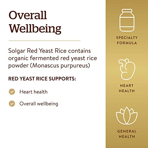 Solgar – Red Yeast Rice, 60 Vegetable Capsules