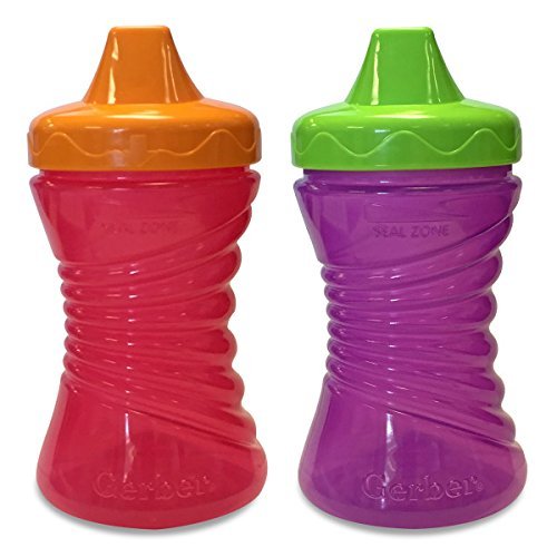 Gerber Graduates Fun Grips Hard Spout Spill Proof Sippy Cup (Colors may vary), 10-Ounce, 2 cups – BPA Free, Spill Proof Sippy Cup