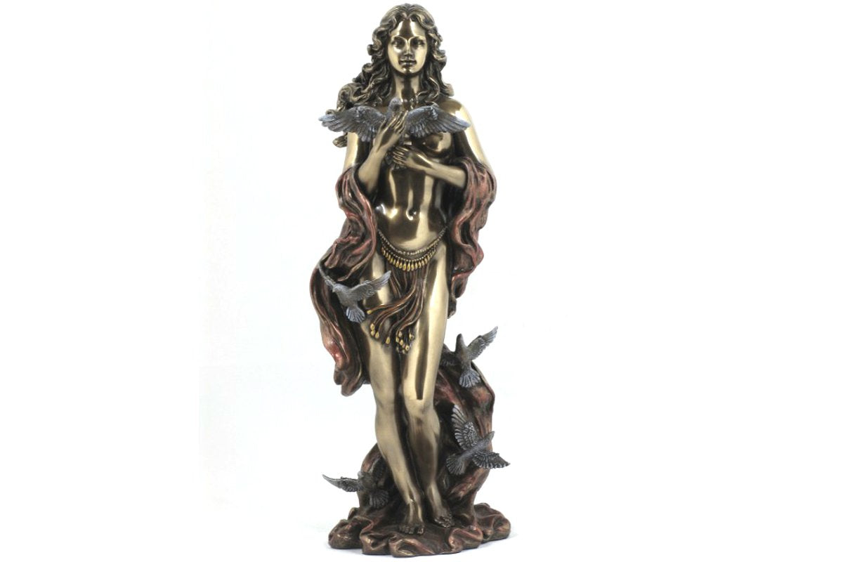 Aphrodite (Venus) Greek Roman Goddess of Love Statue, Real Bronze Powder Cast 12-inch Sculpture