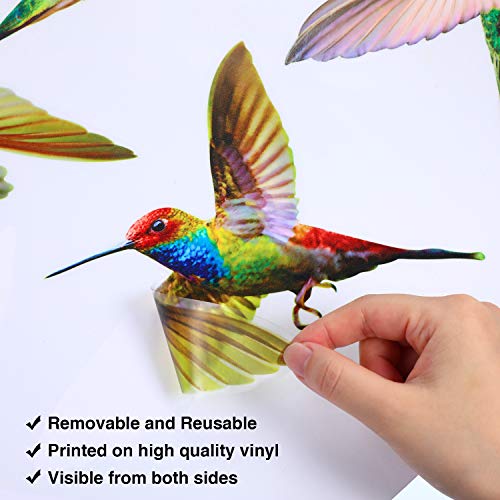 6 Pieces Large Size Hummingbird Window Clings Anti-Collision Window Clings Decals to Prevent Bird Strikes on Window Glass Non