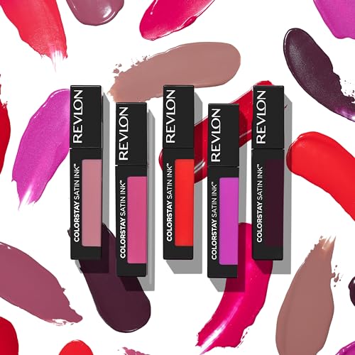 Revlon Liquid Lipstick, Face Makeup, ColorStay Satin Ink, Longwear Rich Lip Colors, Formulated with Black Currant Seed Oil, 007 Partner in Crime, 0.17 Fl Oz