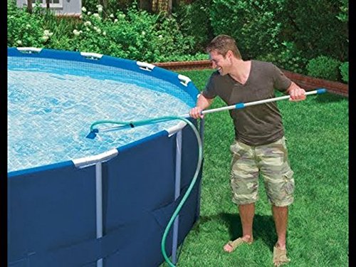 Jet Vacuum W/ 6 Section Poles of 57" for Frame Aboveground/Inflatable Pool Spa, No Electric Power Needed, Use Garden Hose Water Pressure to Vacuum (A Telescopic Pole Can Be Used with This Vacuum)
