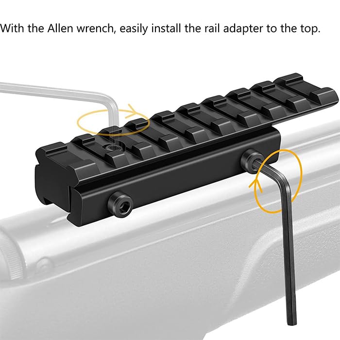 Tacgle 3/8" 11mm Dovetail to 7/8" 20mm Converter Picatinny Rail Adapter, Low Profile Scope Mount Conversion Adapter Base Riser Mount