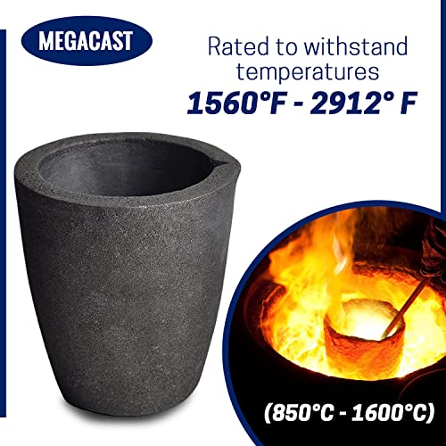 Crisol de Fundición de Grafito y Arcilla MegaCast #4 8KG para Horno, Soplete, Fundición y Refinación de Oro, Plata, Cobre, Latón y Aluminio