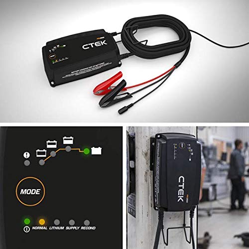CTEK PRO25SE, Professional, 12V Battery Charger and Power Supply, Battery Tender Charger, Battery Maintainer, 12V Lithium Ion Battery Charger with Reconditioning Mode and Battery Desulfator