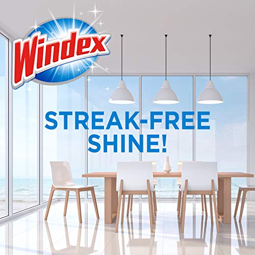 Windex Wipes Glass Cleaning Ammonia Free, Pre-Moistened Glass and Surface Wipes to Clean All Glass Surfaces, Crystal Rain Fresh Scent, 25 Count