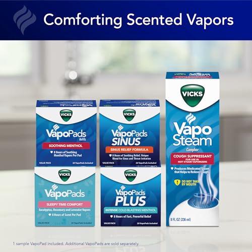 Vicks Warm Steam Vaporizer, Small to Medium Rooms, 1.5 Gallon Tank – Warm Mist Humidifier for Baby and Kids Rooms with Night Light, Works with Vicks VapoPads and VapoSteam
