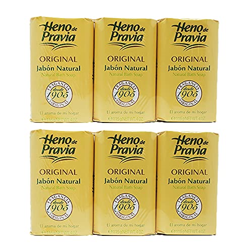 Heno De Pravia Soap LARGE 4.4 oz. Ea. ORIGINAL ( 6 Soaps Total)