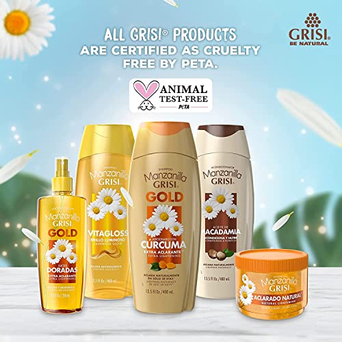 Manzanilla Grisi Hair Lotion Gold, Hair Lotion with Chamomile Extract, 2-Pack of 8.4 FL Oz, 2 Spray Bottles