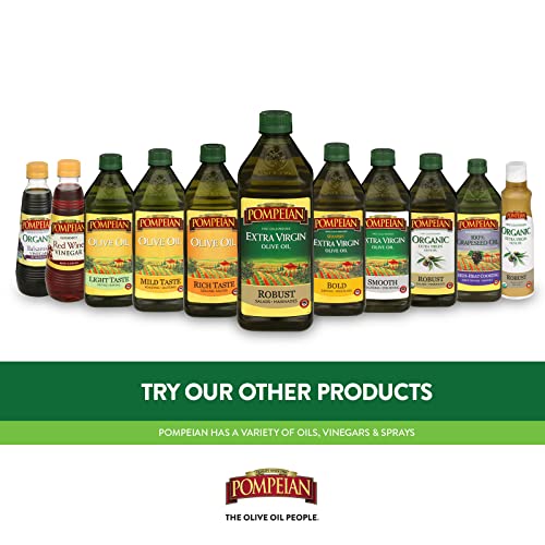 Pompeian Smooth Extra Virgin Olive Oil, First Cold Pressed, Mild and Delicate Flavor, Perfect for Sauteing and Stir-Frying, Naturally Gluten Free, Non-Allergenic, Non-GMO, 16 FL. OZ., Single Bottle