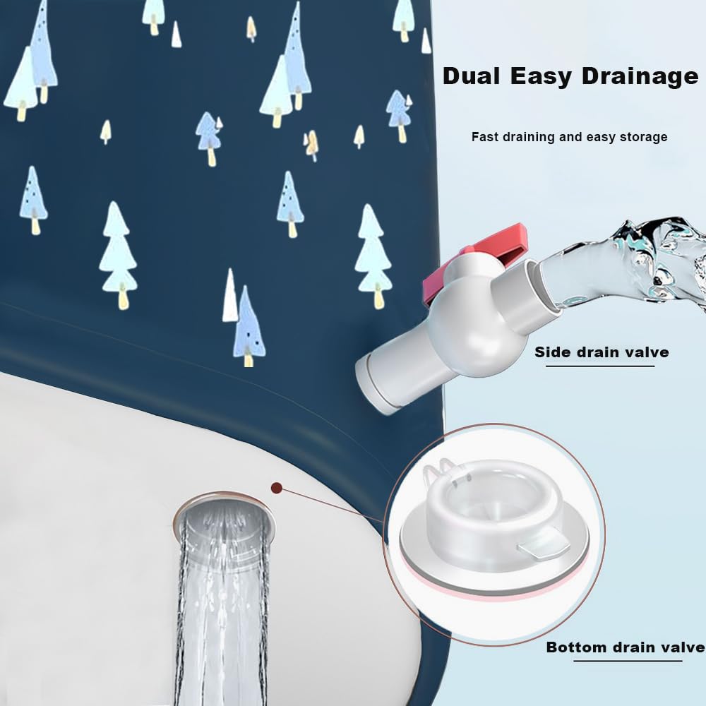 Mcgrady1xm Portable Foldable Bathtub for Adults, Ice Cold Bath Tub, Soaking Tub for Shower Stall, Separate Family Bathroom SPA Hot Bath Tub, Efficient Maintenance of Temperature