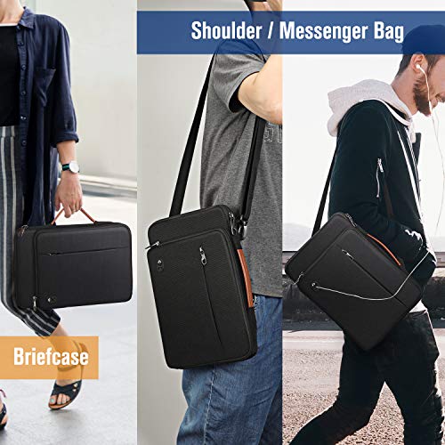 FINPAC 12.9-13 Inch Tablet Laptop Sleeve Case, Briefcase Shoulder Bag for MacBook Pro 14, MacBook Air 13.6, iPad Pro 13 (M4), iPad Air 13 (M2), MacBook Air 13, MacBook Pro 13 2016-2023, Black