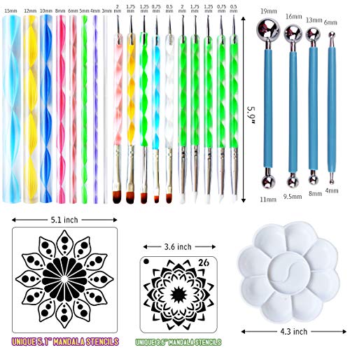 CH HAICHENG 30 PCS Mandala Painting Tools Mandala Dotting Tools for Painting Mandala Rocks, Nail Dotting and Art Drawing Supplies