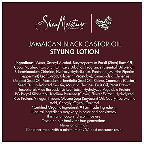 SheaMoisture Jamaican Black Castor Oil, Strengthen & Restore Styling Lotion, Moisturize & Style, 8 Oz