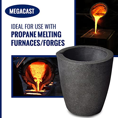 Crisol de Fundición de Grafito y Arcilla MegaCast #4 8KG para Horno, Soplete, Fundición y Refinación de Oro, Plata, Cobre, Latón y Aluminio