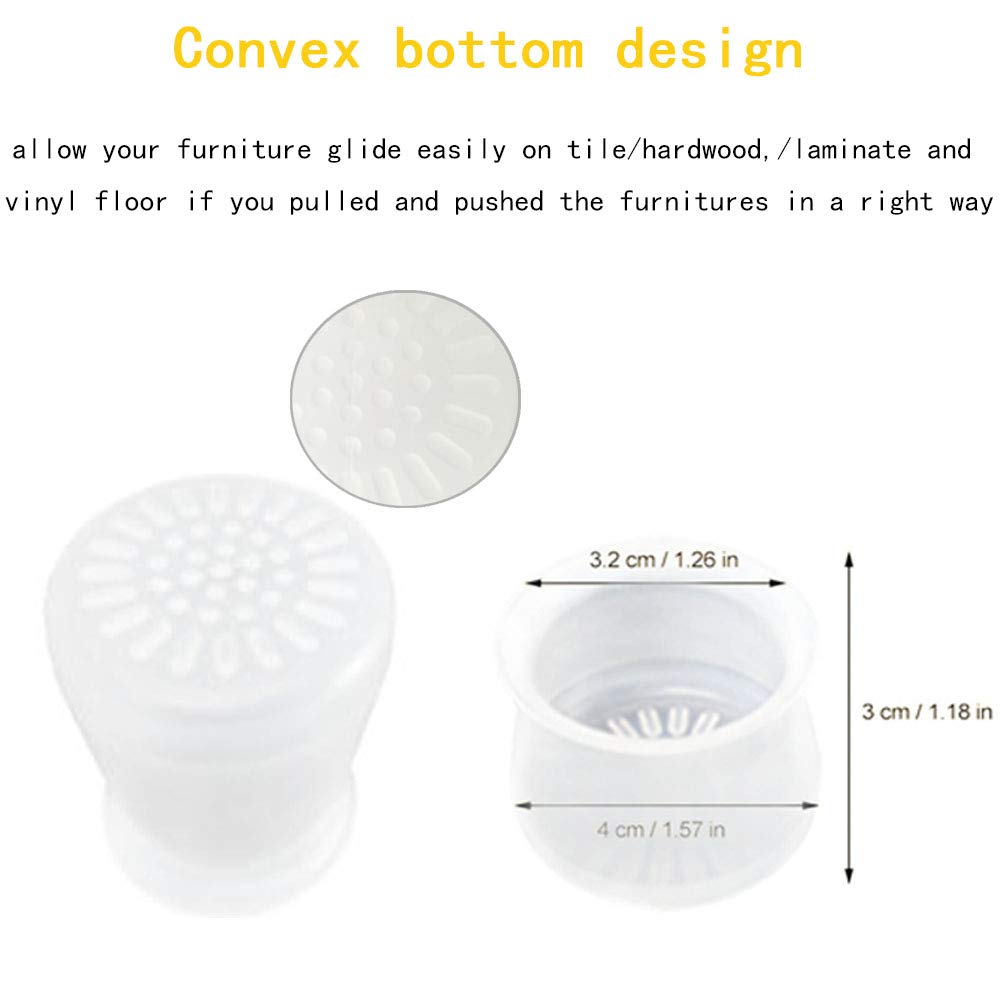 SOLORI 36 pcs Silicone Chair Leg Floor Protectors, Stool Leg Protectors Cap, Non-Slip Chair Leg Caps for Hardwood Floors (Medium, 36 pcs)