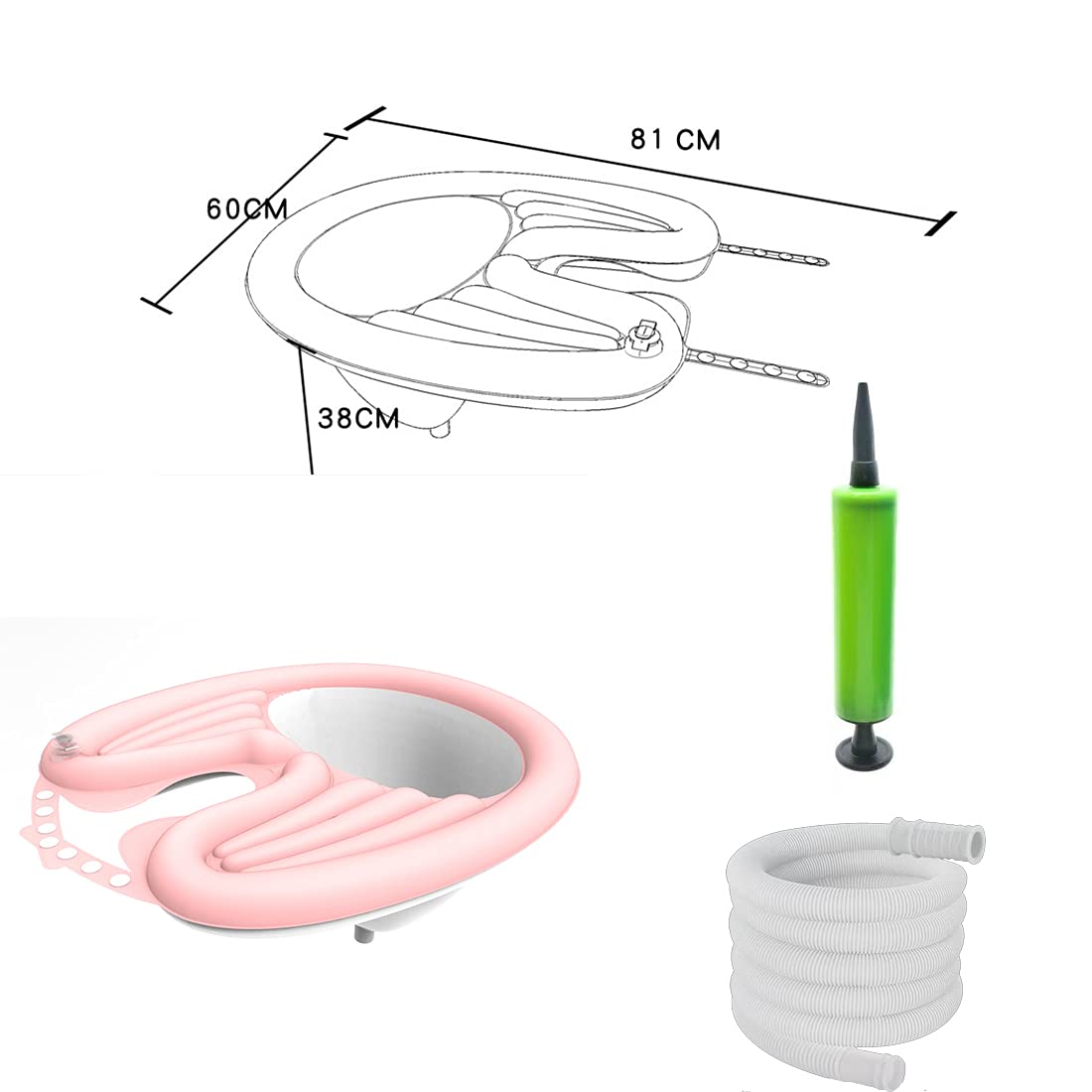 Inflatable Washing Hair Basin, Portable Shampoo Bowl for The Elderly, Disabled, Bedridden and Handicapped, Portable Hair Washing Sink for Pregnant Woman
