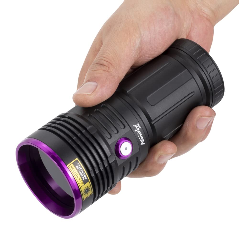 ALONEFIRE SV84 365nm UV Flashlight Strong 45W USB Rechargeable Black Light Money Detector for Resin Curing, Pet Urine, Scorpion, Fishing, Minerals,