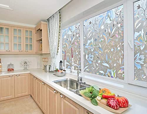 Niviy Etched Lace Window Film Static Window Cling Glass Door Decals Frosted Glass Window Clings for Privacy 17.7 by 78.7 Inches