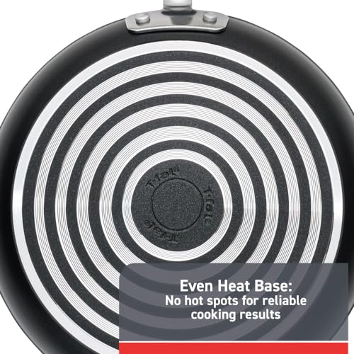 T-fal Advanced Nonstick Fry Pan 10.5 Inch, Oven Broiler Safe 350F, Comfort Grip, Cookware, Non Stick Frying Pan, Skillet, Cooking, Kitchen, Egg Pan, Omelet Pan, Pots and Pans Dishwasher Safe, Black