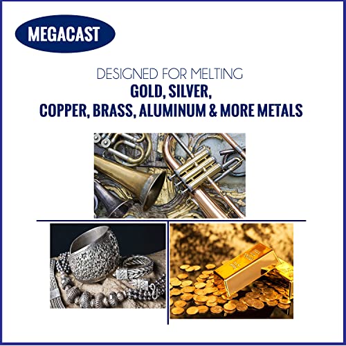Crisol de Fundición de Grafito y Arcilla MegaCast #4 8KG para Horno, Soplete, Fundición y Refinación de Oro, Plata, Cobre, Latón y Aluminio