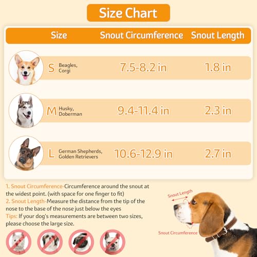 Coppthinktu Dog Muzzle, Soft Mesh Muzzle for Small Medium Large Dog Mouth Guard, Breathable Dog Muzzles to Prevent Biting Barking, Adjustable Dog Mouth Cover Muzzle for Dog Allow Panting Drinking