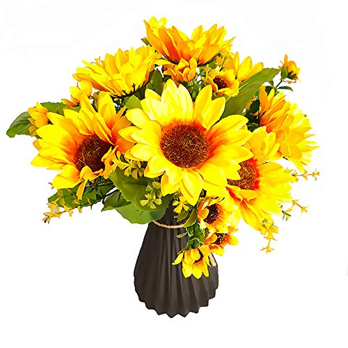 Houkiper Plastic vase, Vases for Flowers Ceramic Look Unbreakable Home Decoration Vase European Wedding for Home Decor, Living Room, Table, Home, Office Black